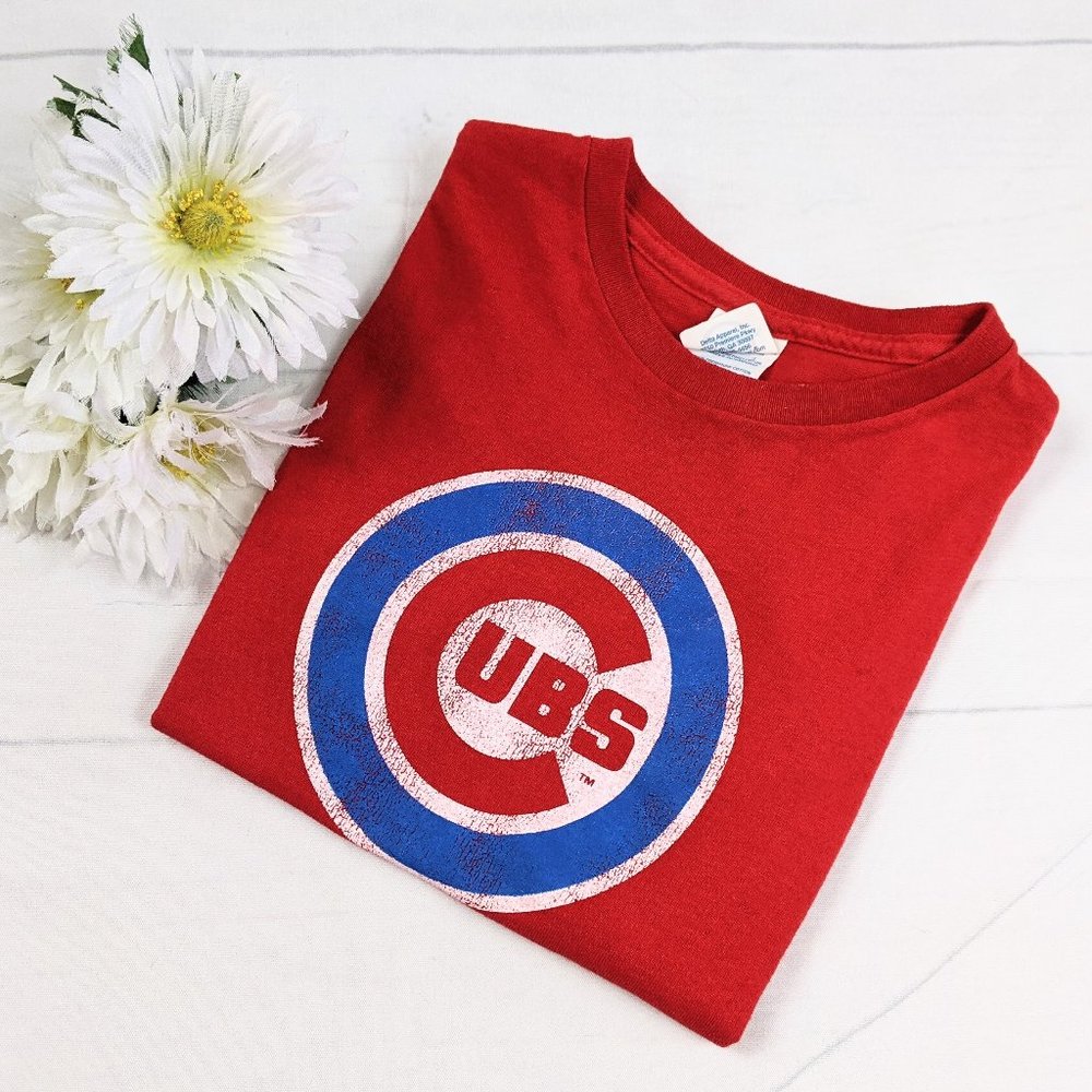 MLB Chicago Cubs Delta Pro Weight Youth Red Tee - Picture 2 of 7